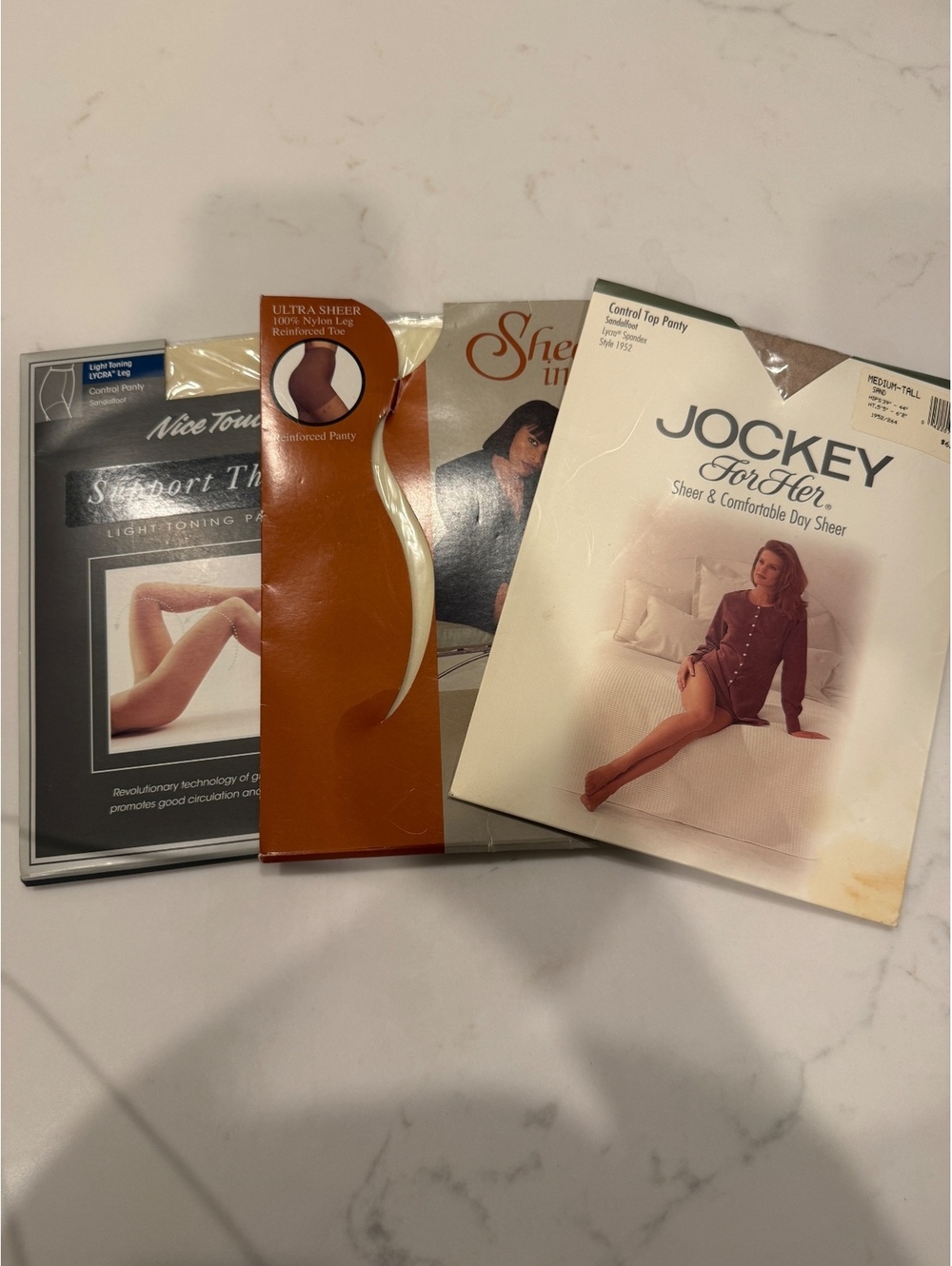 Vintage Jockey Sheer Pantyhose Lot of 4 Pairs